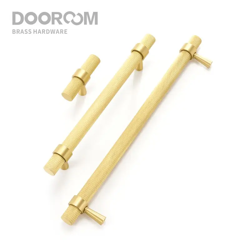 Dooroom Brass Knurled Furniture Handles Modern Matt Black Brass Silver Cupboard Wardrobe Dresser Shoe Box Drawer Cabinet Pulls