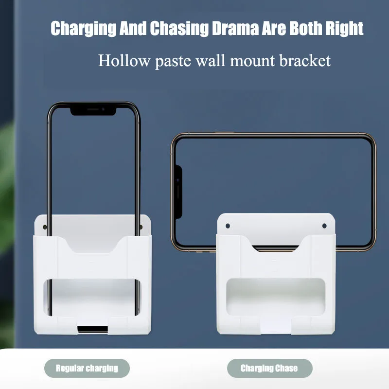 Wall Mounted Organizer Storage Box Remote Control Mounted Mobile Phone Plug Wall Holder Charging Multifunction Holder Stand