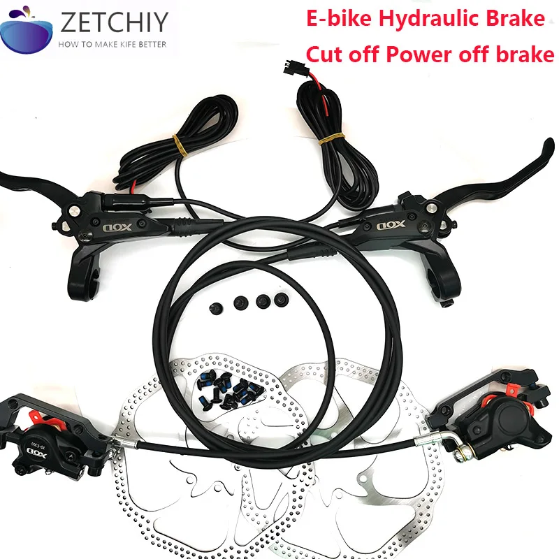 E-Bike MTB Hydraulic Disc brake Set Aluminum Alloy Electric bike scooter Power Control Shifter cut power off Bicycle Brakes