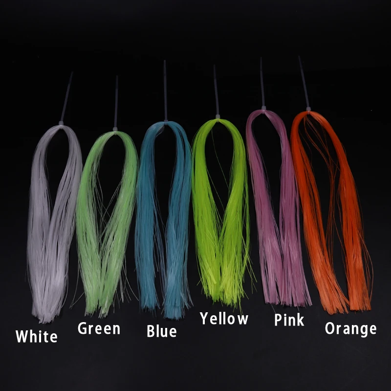 Wifreo 10Bag Fly Tying luminescent minnow fiber EP Glowing Material for Fishing Jig Hook Lures Making UV Luminous Trout Sea Rig