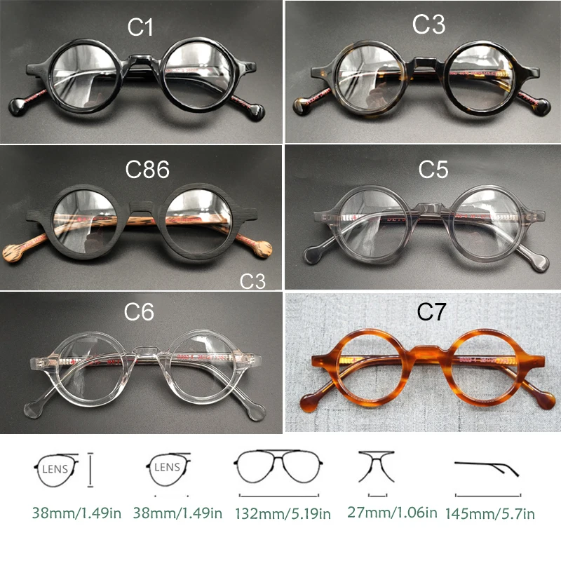 Männer retro kleine runde presbyopie brille rahmen hohe qualität retro acetat optische gläser transparent objektiv myopie für frauen