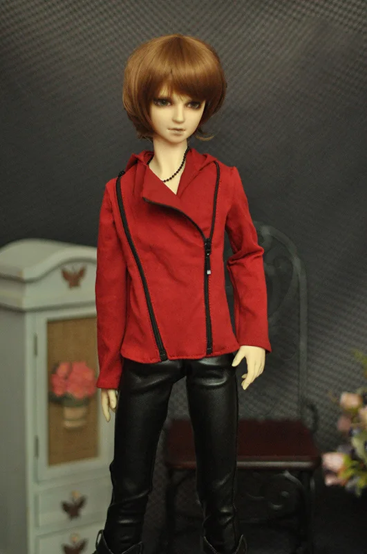 1/4 1/3 scale BJD clothes Red double zipper coat for BJD/SD MSD SD13 SSDF ID72 HID strong Uncle doll accessories C0084