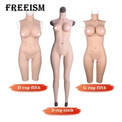 DG Cup Full Silica Gel Tights Rubber Bodysuit Crossdress Male to Female Transsexual Cosply Transgender Fake Silicone Breast Form