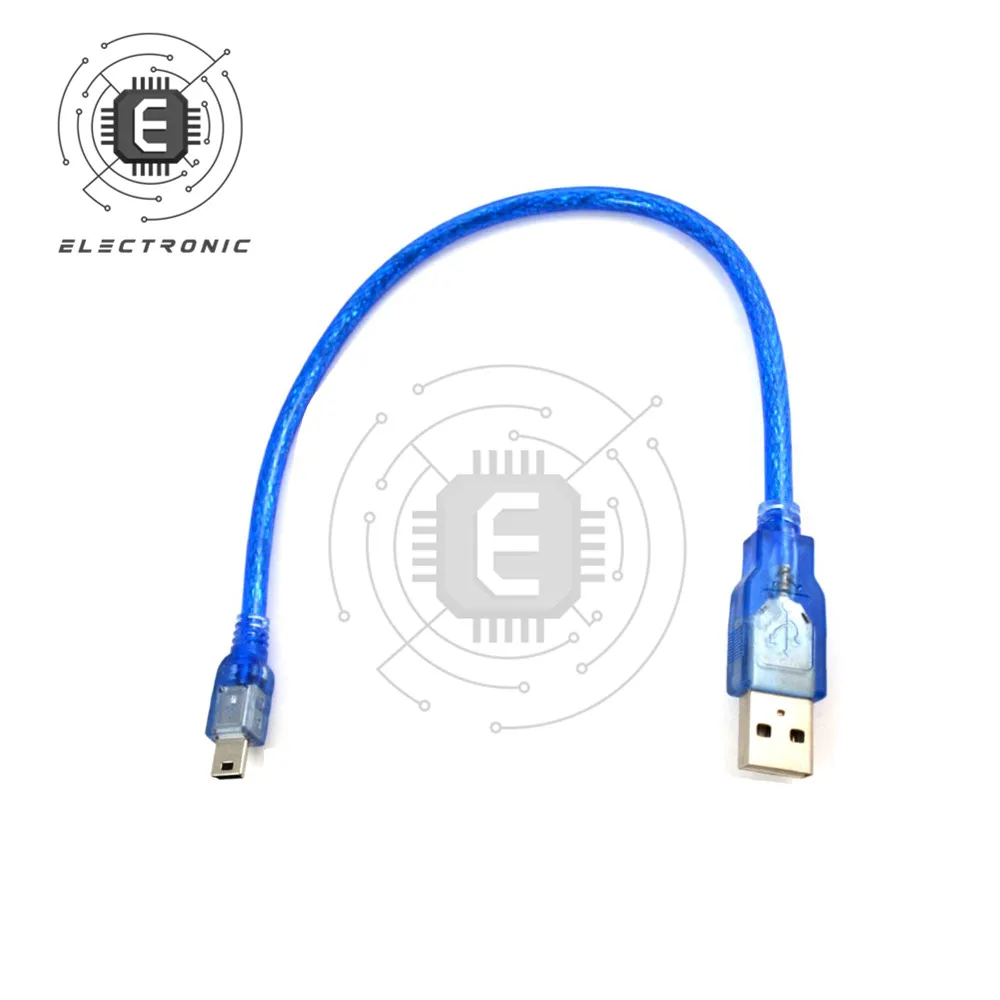 2PCS/Lot 30CM USB 2.0 A Male to Mini B 5pin Male PC Mac Data NANO/XBEE Cable