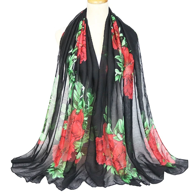 Fashion Balinese Cotton Linen Scarf Women Ethnic style Scarves And Shawl Female Large Size Print Warm  Windproof Wraps Wholesale