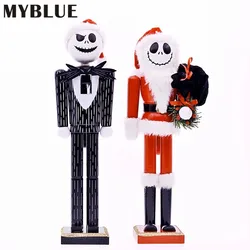 Christmas Decoration Nutcrackers MYBLUE New Year Halloween Skull Statue Nutcracker Sculpture Figurine Home Room Decoration