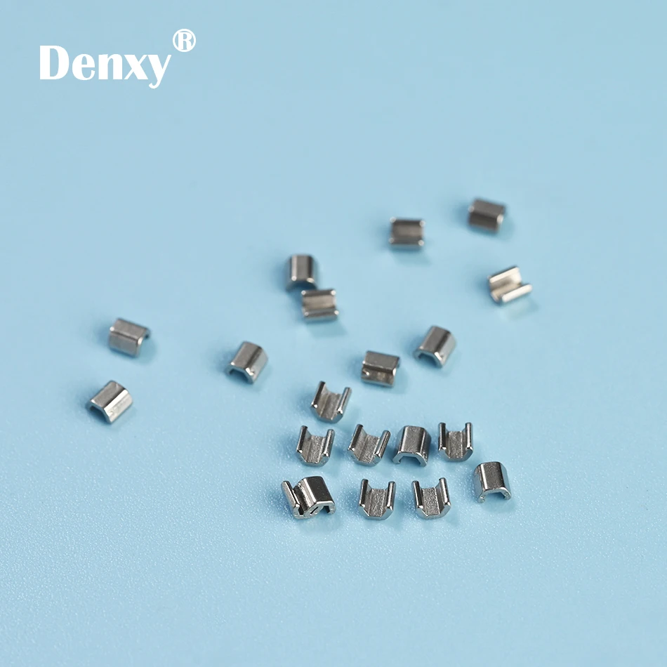 Denxy 100pc 022 Slot High Standard Orthodontic Stainless Steel Crimpable Stop Dentist Orthodontic Stop Orthodontic Bracket