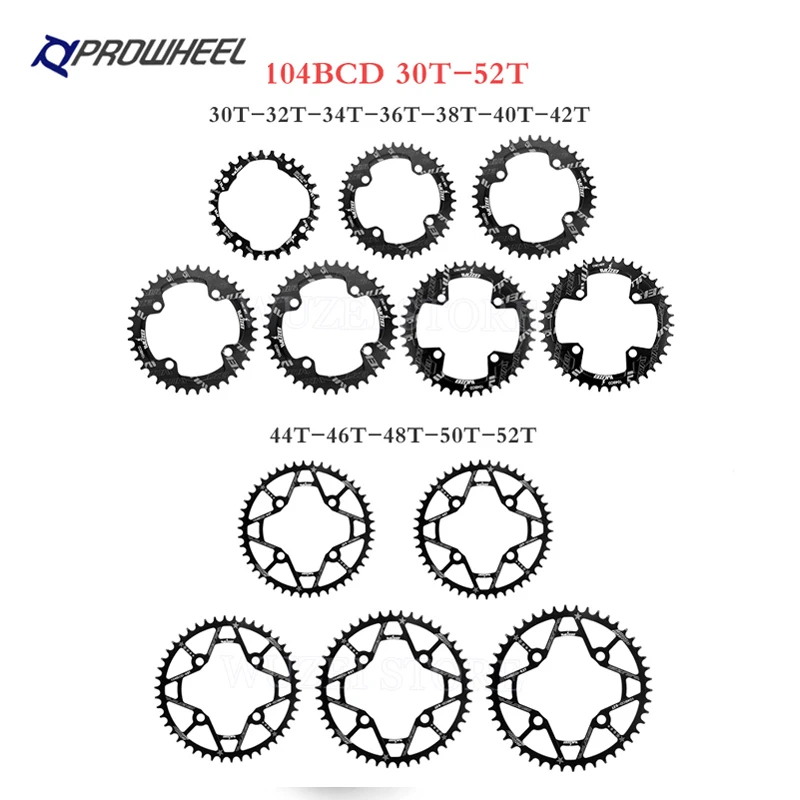 Prowheel Mountain Bike crank Sprockets 170/75mm Square Hole Crank 30/32/34/36/38/40/42/44/46/48/50/52T Sprocket 104BCD MTB Parts