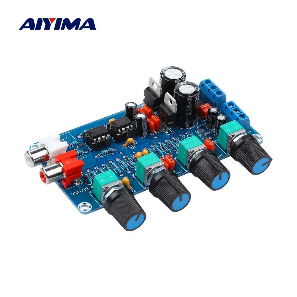 AIYIMA-홈 앰프 프리 앰프, 볼륨 톤, 고음 미드레인지베이스 NE5532 Op Amp HIFI EQ 컨트롤 보드 듀얼 AC 12V-18V
