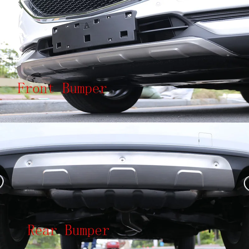 For MAZDA CX-5 CX5 2012-2016 2017 2018 Auto Parts Modeling Stainless Steel Front Rear Bumper Diffuser Protector Guard Skid Plate 