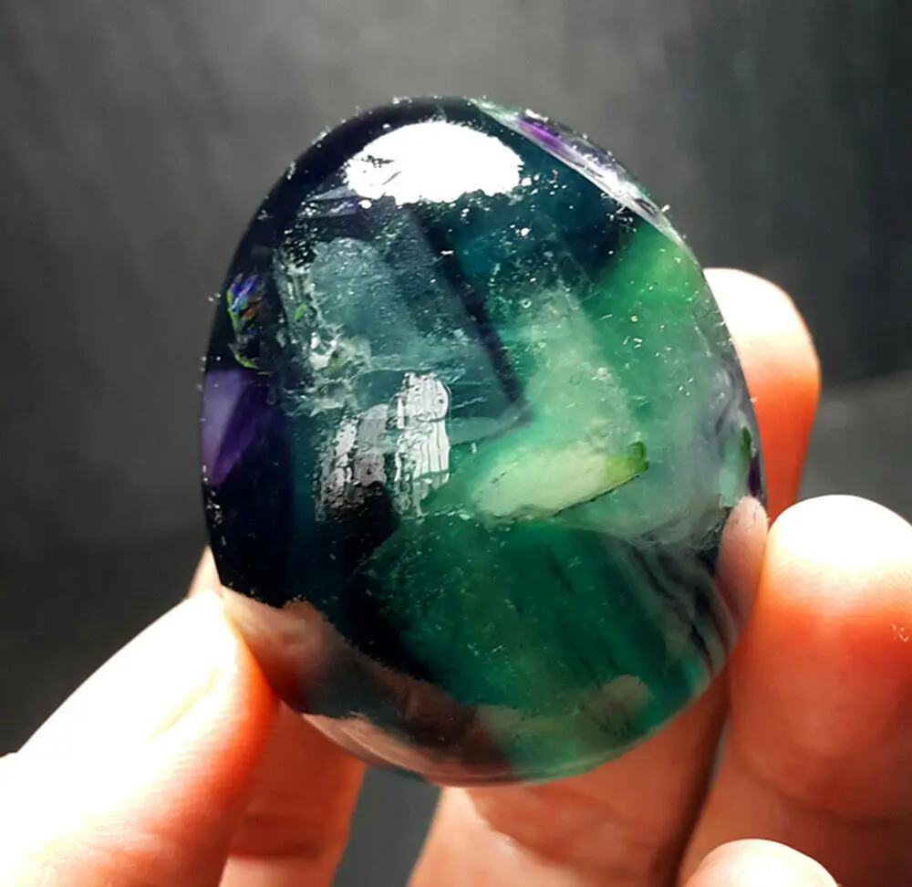 Rare Natural Fluorite Egg Quartz Crystal Point Healing 80g - Image 4