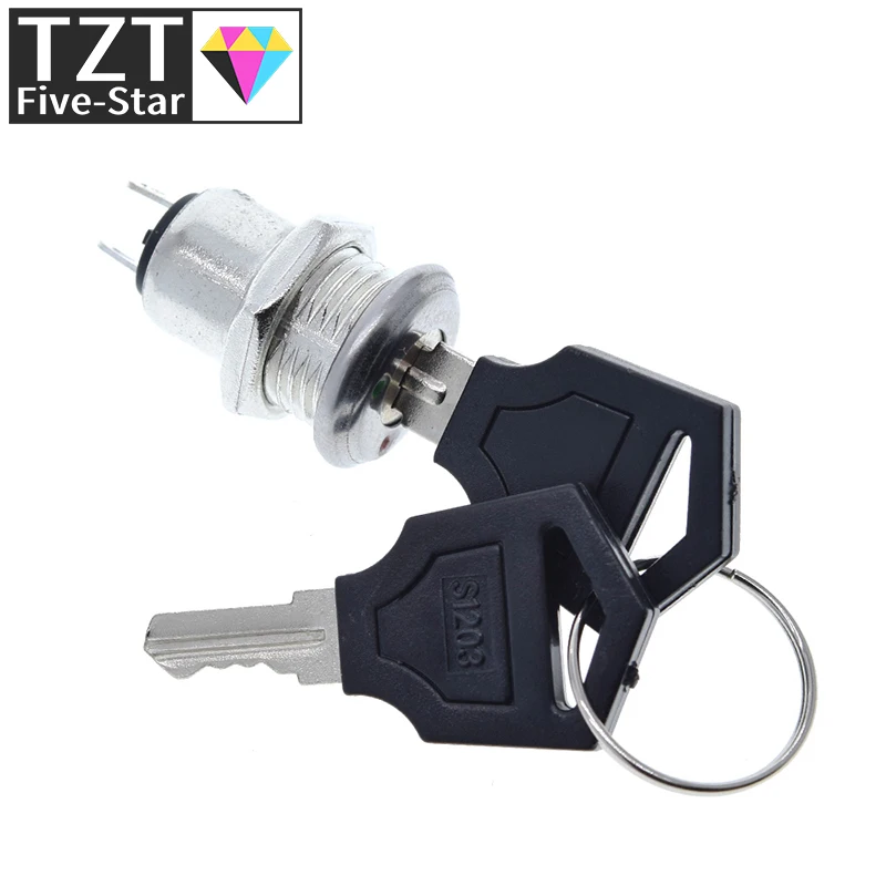 1/3PCS 12mm Edelstahl Elektronischer Schlüsselschalter EIN/AUS Verriegelungsschalter Handy-Sicherheitsschalter 12*21mm S1203 2PIN 2 Schlüssel – Detail 6