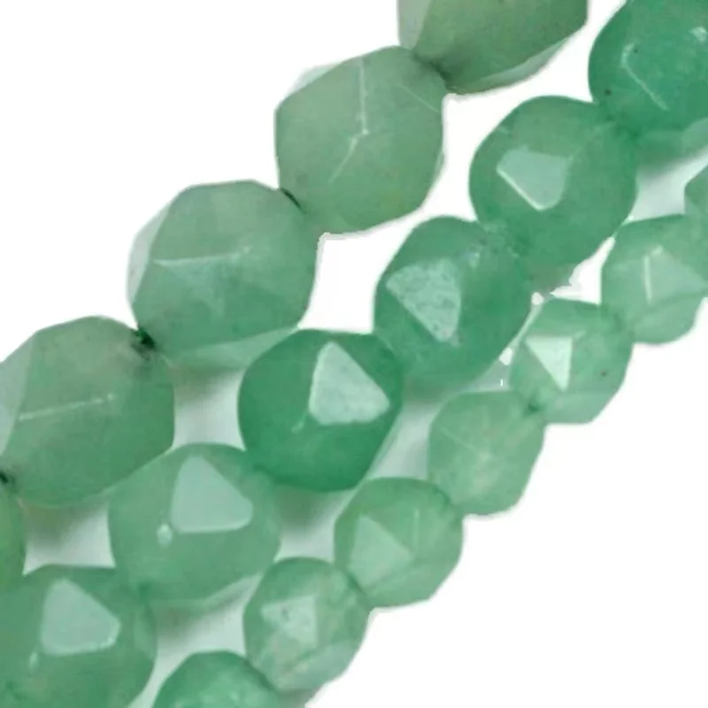 Natural  Faceted Green Aventurine Jades Stone Loose Beads For Jewelry Making DIY Bracelet Ear Studs Pick Size 6/8/10mm