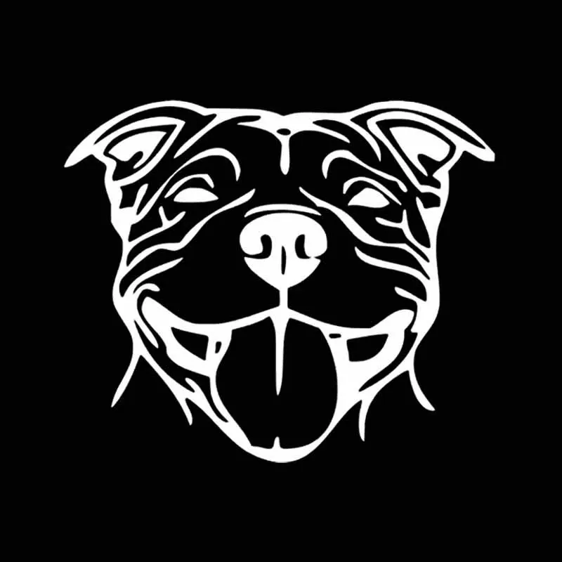 Staffy Staffordshire Bull Terrier Staffie Dog 비닐 데칼 자동차 스티커, 스바루 스티커, 자동차 창 장식, 블랙, 실버, 16x13.5cm