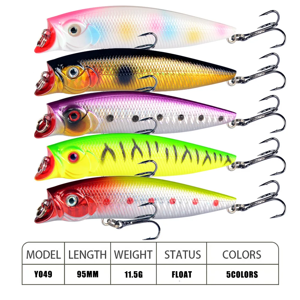 Señuelos de Pesca Popper, cebos duros artificiales Crankbait Swimbait, carpa Tackl, 9cm/11,5g