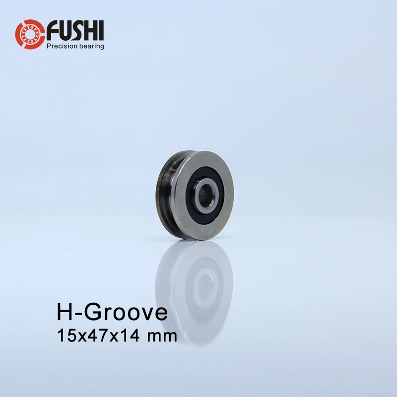 H Sulco Rolamento (1 PC) 15 * H6 47*14mm Aço Rolamento de Rolos/3 H10/3 trilho de Guia de Slides Rolamentos de Roda U polia