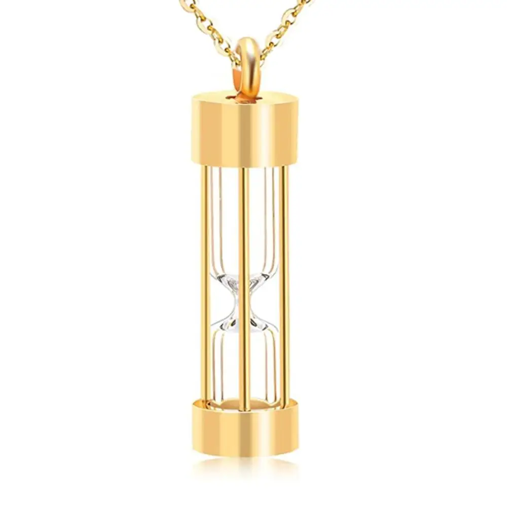 Eternity Memory Hourglass Urn Necklace Memorial Cremation Jewelry Stainless Steel Pendants Locket Holder Ashes for Pet/Human