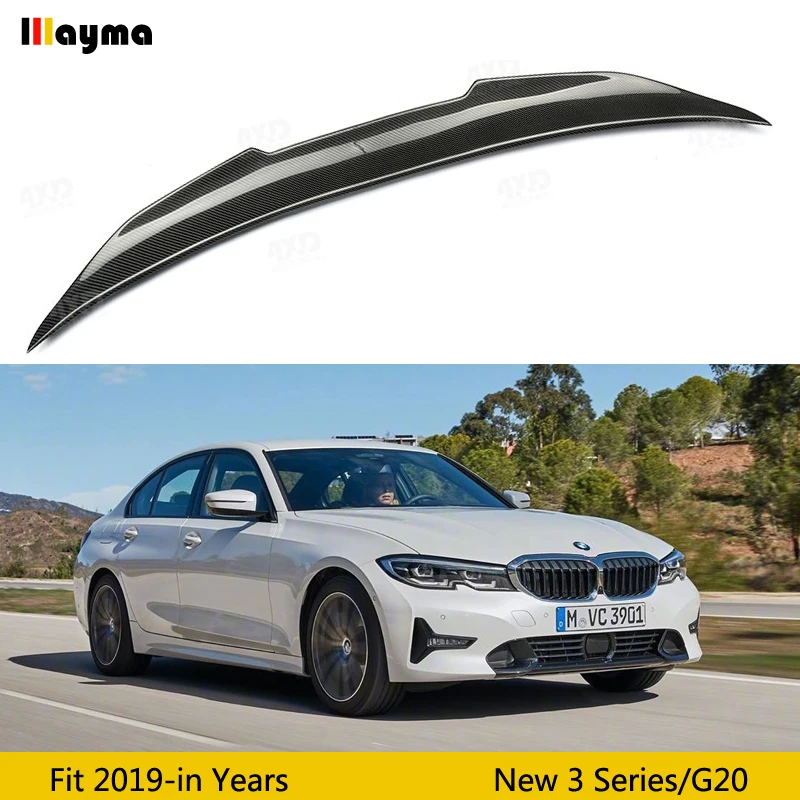 

PSM style Carbon fiber rear trunk spoiler For BMW New 3 series sedan 320i 330i 340i 2019 - 2021 year G20 CF styling spoiler wing