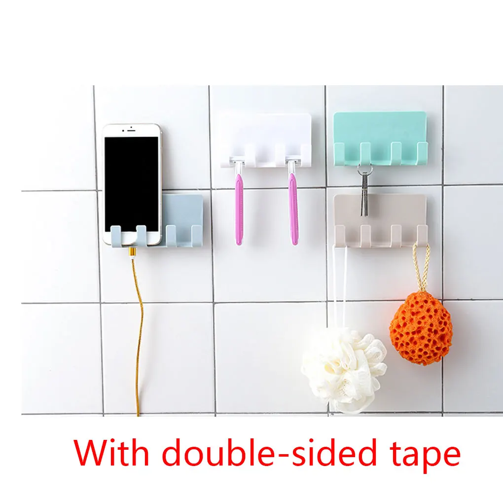 Telefoon Opladen Houder Haak Socket Sterke Kleverige Lijm Mobiele Telefoons Stand Rack Badkamer Opknoping Plank Scheermes Hanger