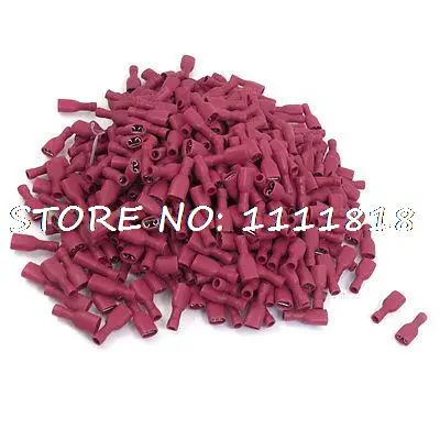 1000 x 10A 22-16 AWG Red PVC Sleeve Crimp Terminal Connector FDFD1.25-250