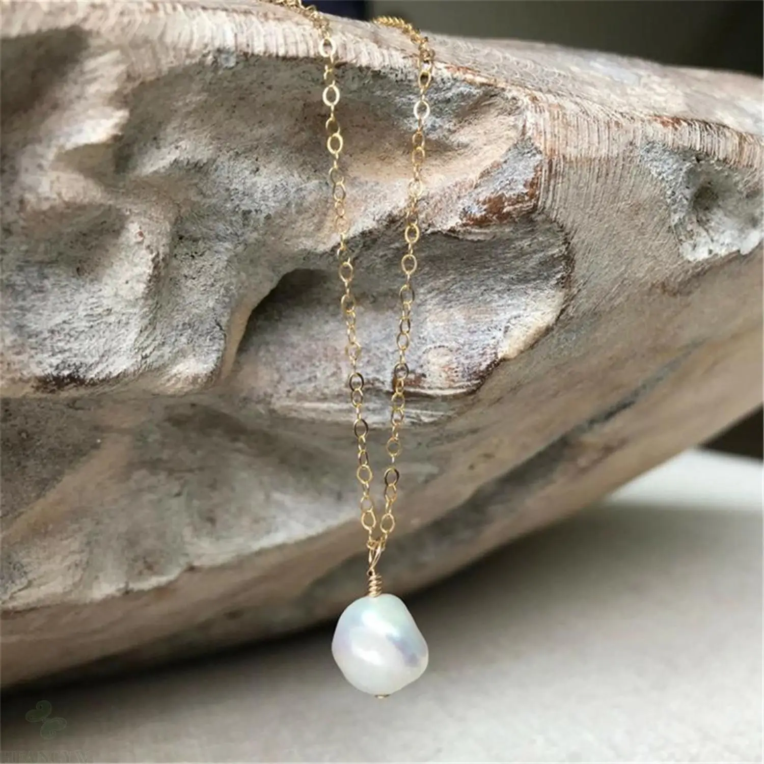 

10-11mm Natural White Baroque Pearl Pendant Necklace Wedding Diy Jewelry Gift Real Classic Women