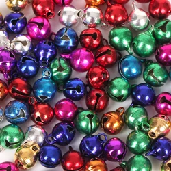 50pcs 8mm Candy Color Copper Bell Metal Loose Beads Small Jingle Bells for Crafts DIY Key Earrings Necklace Bracelet Pendants