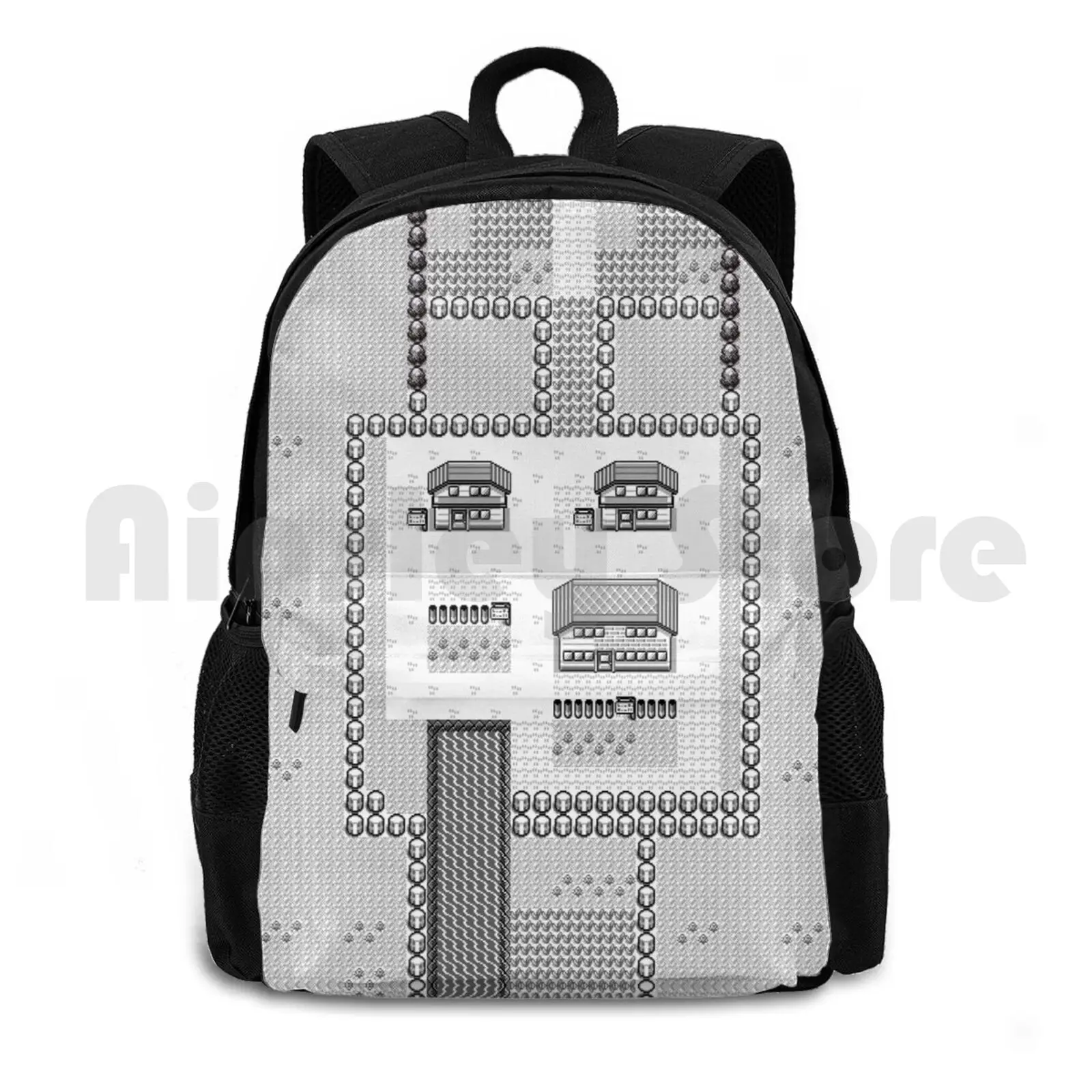 Dreams Of Pallet Town ( Nostalgia ) Outdoor Hiking Backpack Waterproof Camping Travel Gaming Pixel Pixel Art Pixels Retro