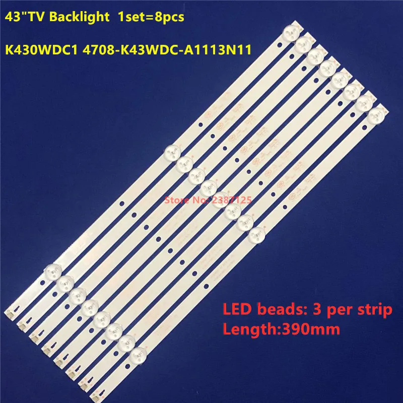 

25kit LED Strip 3 lamps(6V) 430WDC1 A1 4708-K430WDC-A3113N11 A1113N11 43PFS4062 43DL4012N/62 43BDL4012 43PUH6002 DH-LM43-F400