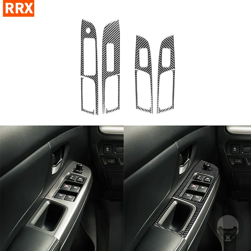 For Subaru Impreza WRX XV Crosstrek 2015 2016 2017 Carbon Fiber Window Control Door Lock Panel Stickers Car Accessories