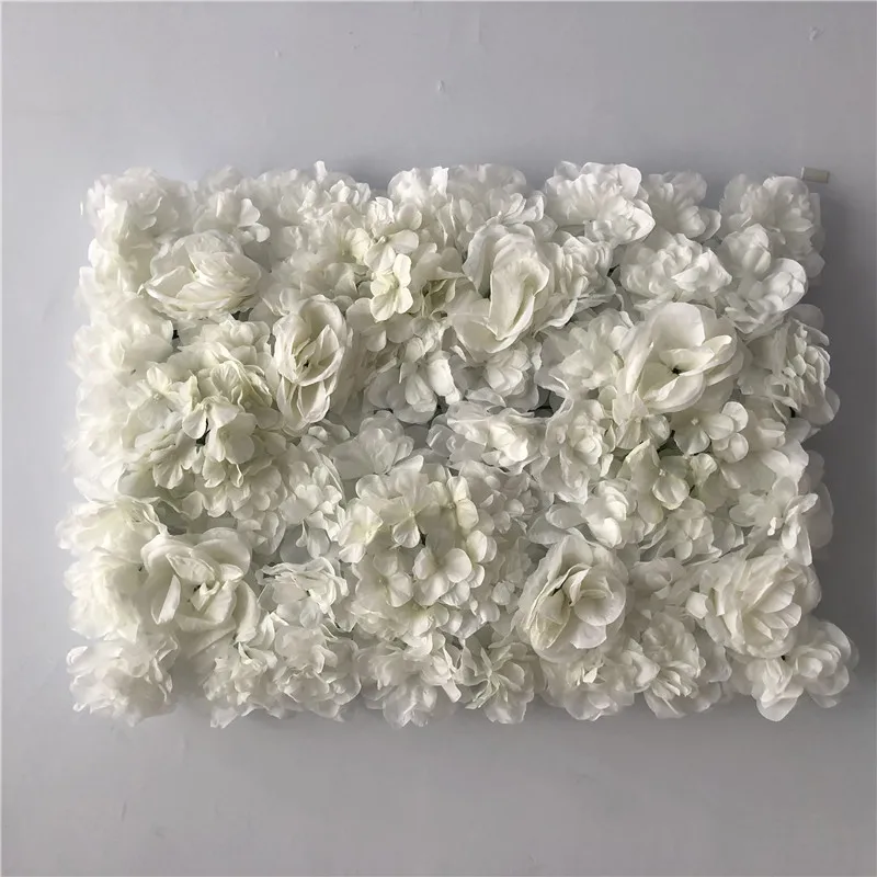 40x60CM White Silk Rose Flower Wall Artificial Flower for Wedding Decoration Flower Wall Romantic Wedding Home Backdrop Decor