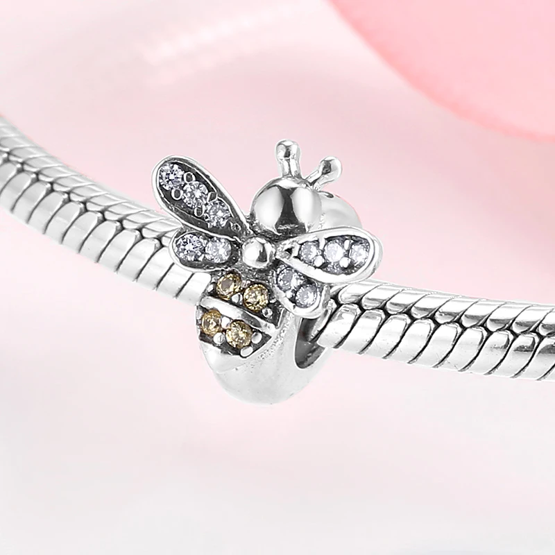 S925 Sterling Silver Bee Ladybug Butterfly Strawberry Stoppers Charmss Beads for Women Jewelry Making Charm Bracelet for Girls