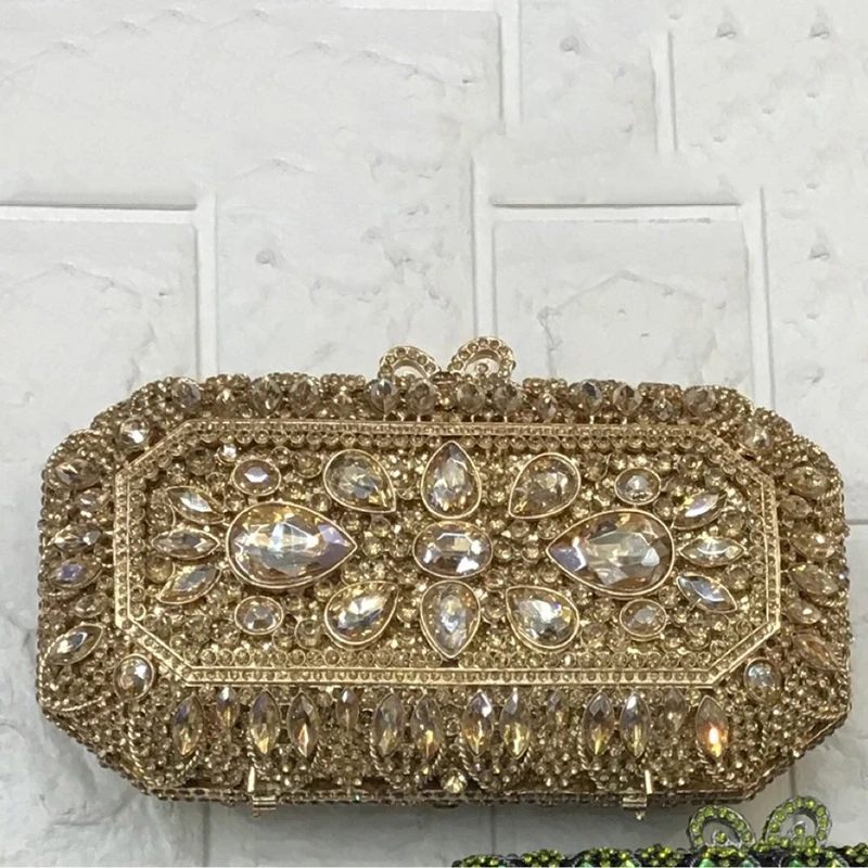 WHTUOHENG pochette da sera con diamanti rosa rossa/AB per la festa nuziale pochette da donna con tracolla in pietra preziosa con strass di lusso