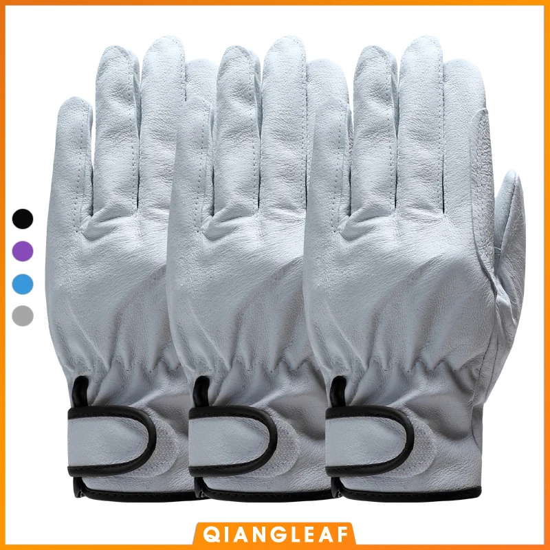 QIANGLEAF Industrial Leather Gloves Protection Men's Work Glove Thin Natural Safety Outdoor Working Gloves Wholesale 3pairs 527