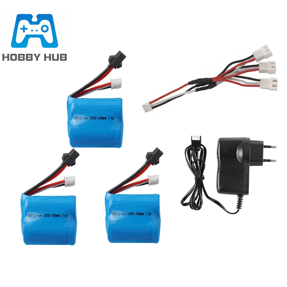 2S 7.4v 600mAh 18350 battery +Charger Sets for H100 H102  JJRC S1 S2 S3 S4 S5 High Speed RC boat parts 7.4v Li-ion Battery