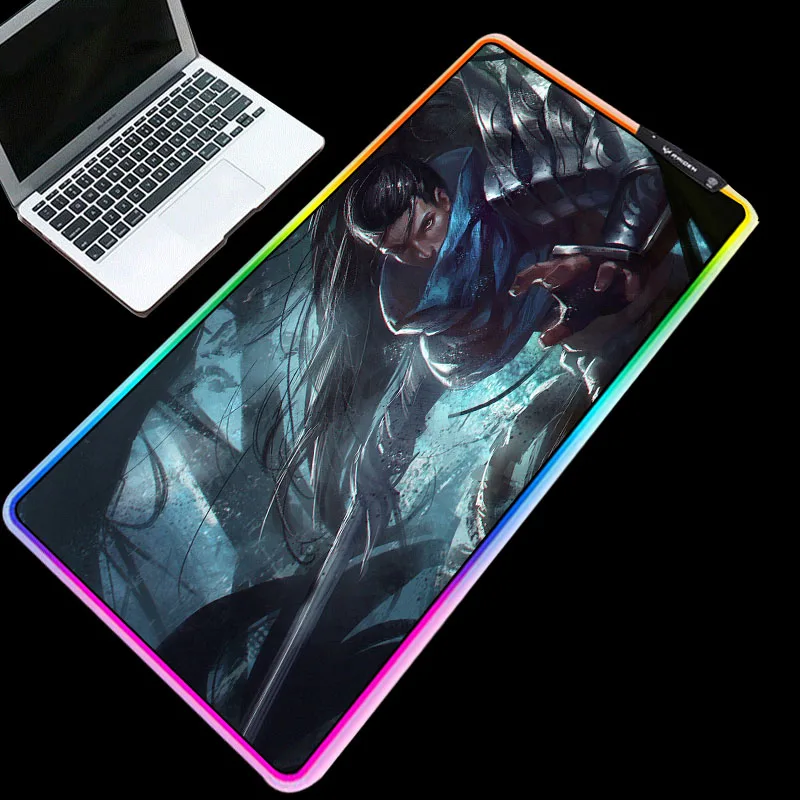 

Gaming Mouse Pad RGB USB LED 14 Groups of Lights Extended Illuminated Anti-slip Cool Anime Mat 350*250 800*300 900*400