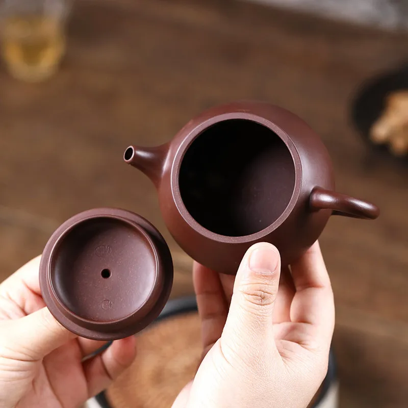 Yixing Tea Pot Purple Clay Stone Scoop Teapot Chinese Handmade Filter Kettle Raw Ore Zisha Teaware Authentic Gifts 170ml