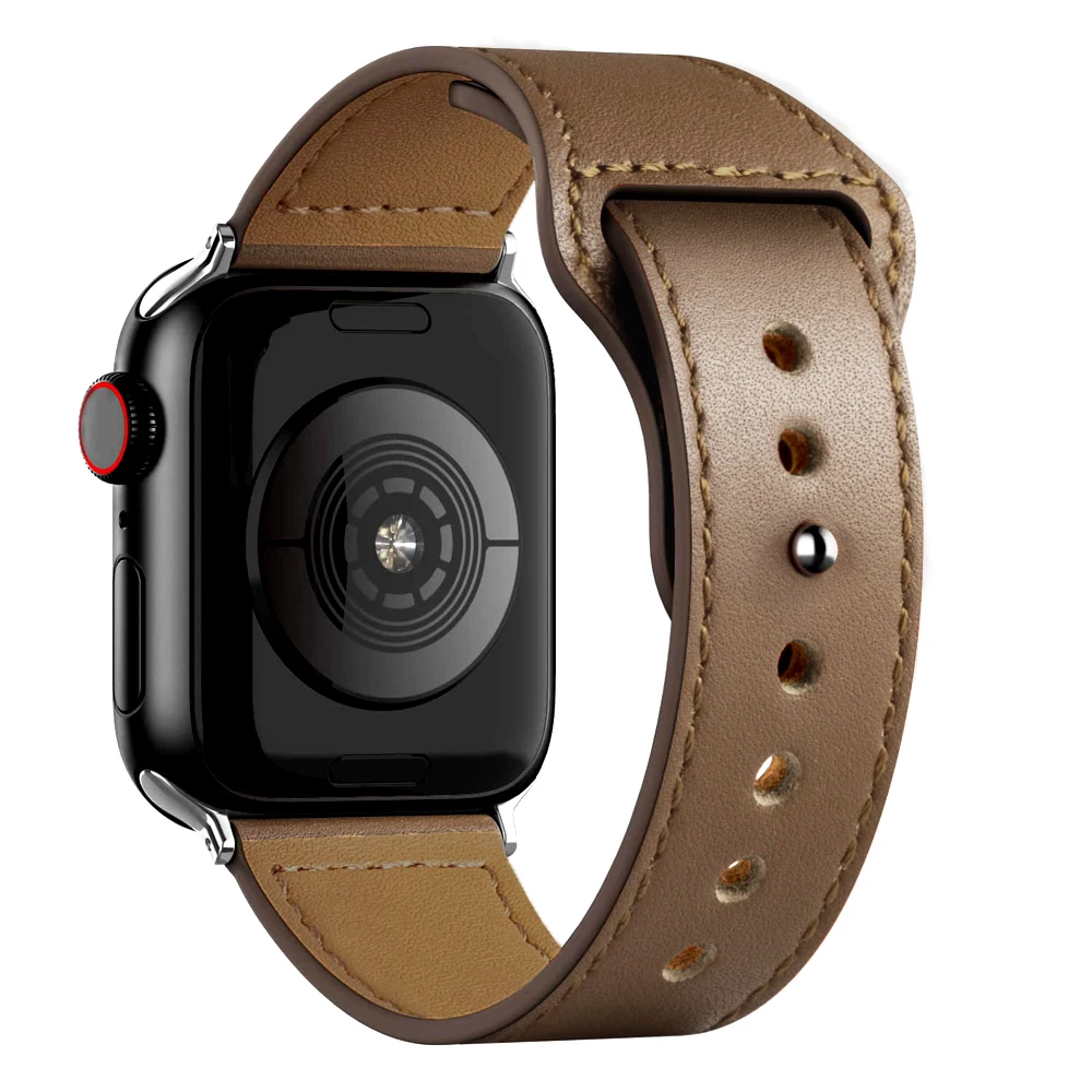 Lederarmband für Apple Watch, Modell Ultra 4, 3, 49 mm, 46 mm/42 mm, 41 mm/45 mm, 44 mm, 40 mm, Armband für iWatch, Serie 12, 11, 10, 9, 8, 7, SE 3. – Detail 9