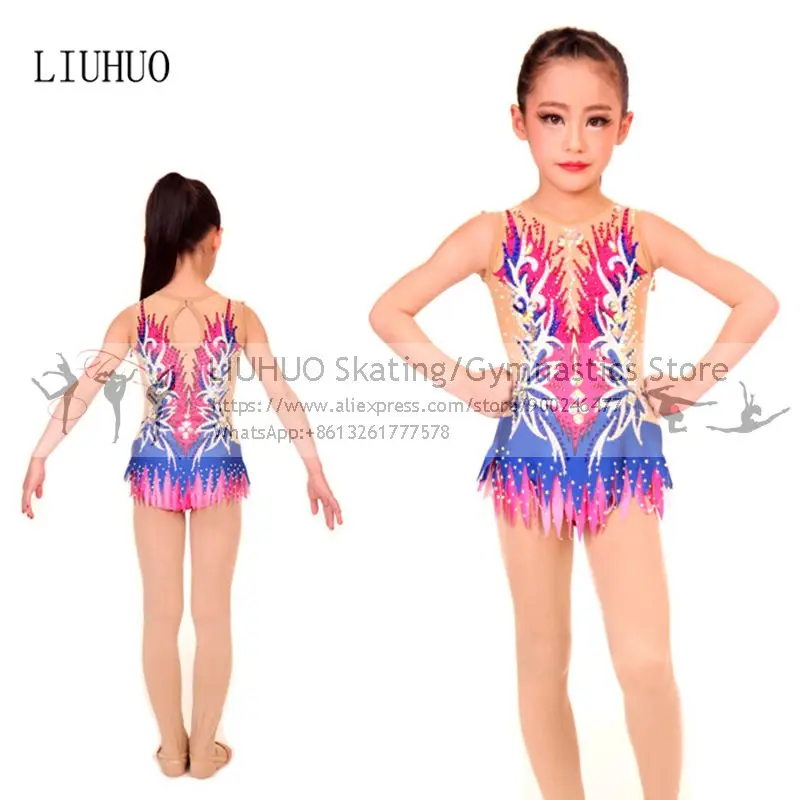 Rhythmic Leotards Dress Children girls Outdoor Artistic dress performance wear Professional Ballroom Ballet teens Dance leotards