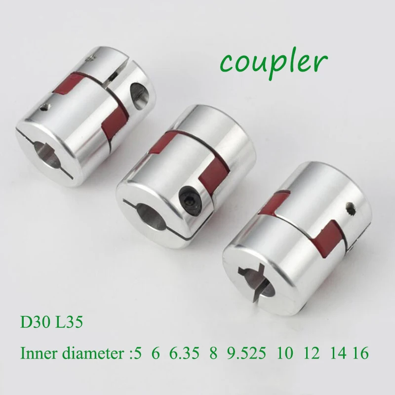 

D30L35 Coupler D30 L35 Three Jaw Aluminium Plum Flexible Shaft Coupling Motor Connector Flexible Coupler5/6/6.35/8/10/12/14/16mm