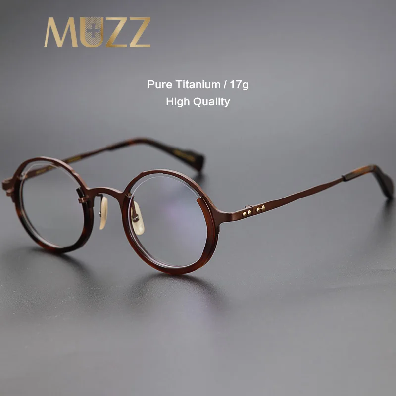 Pure IP Titanium Retro Optical Eyeglasses Hand Made Men Myopia Prescription Glasses Frame Personality Women Round Japan Eyewear