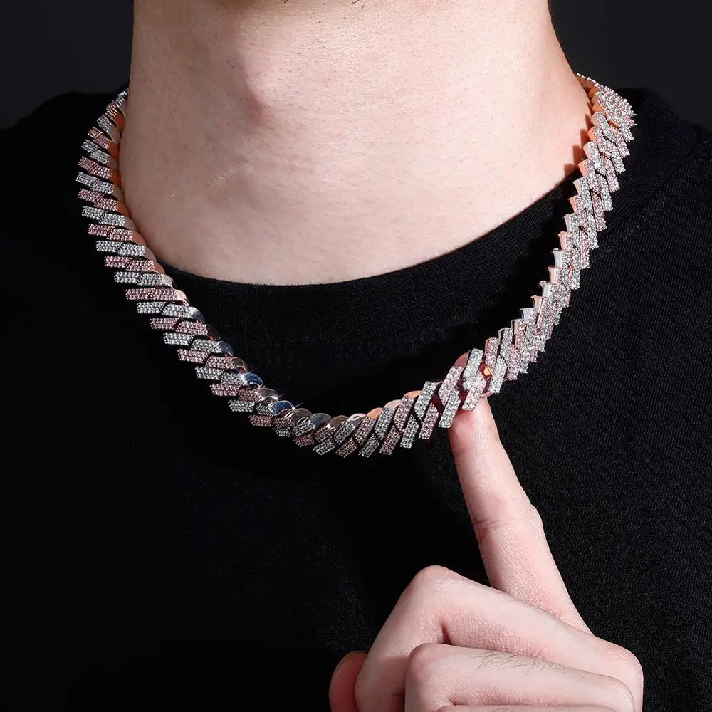 TOPGRILLZ Mens Necklace 12mm Luxury Fashion Miami Cuban Chain Iced Out Micro Pave AAA Cubic Zirconia Hip Hop Jewelry For Gift