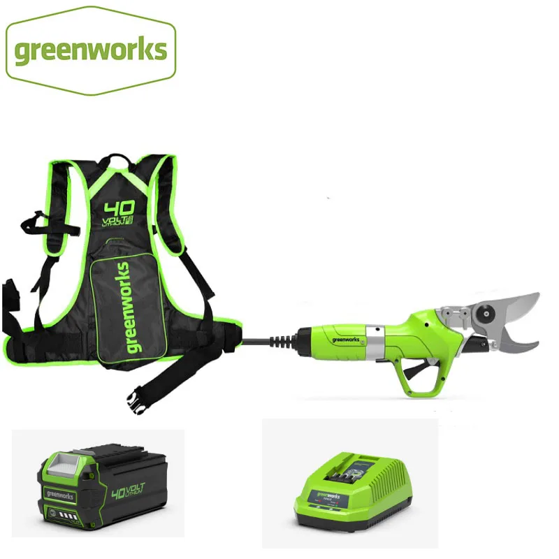 GREENWORKS 40V Điện Không Dây Kéo Cắt Tỉa Nghề Nghiệp Khu Vườn Nhà Kéo Pin Lithium Vườn Máy TỉA Kéo Tối Đa 45MM