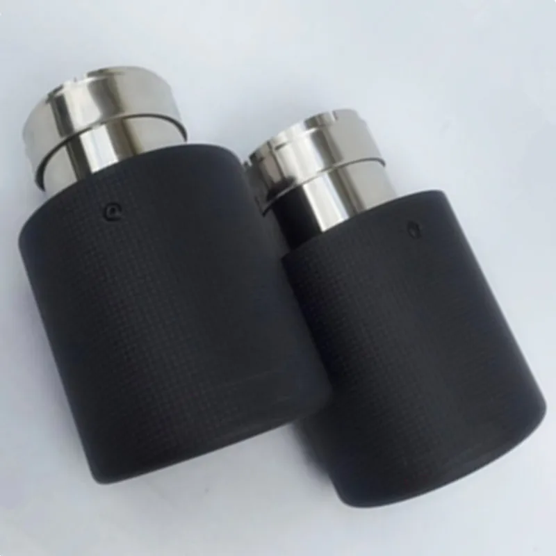 1 Pair: Inlet (54mm) Outlet (89mm)  Carbon Exhaust Tip/Muffler pipe For BMW BENZ AUDI VW Car Accessories