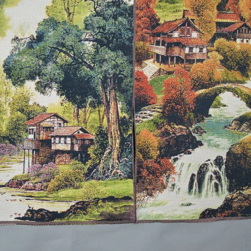 Chinese Handmade Silk Hanging Landscape Painting Decorative Wall Paintings Four Screen