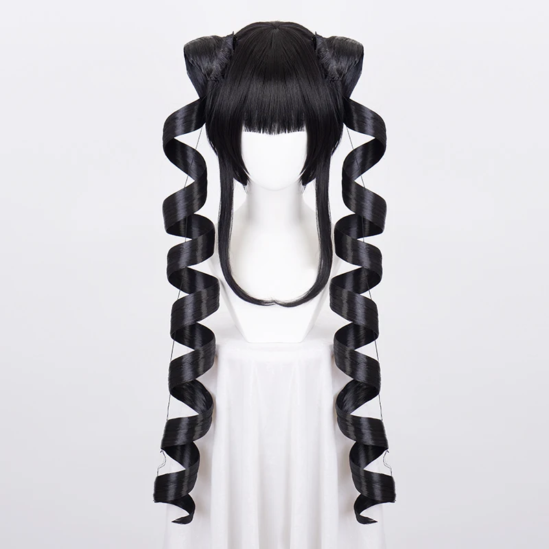 

Yasuhiro Taeko Wig Danganronpa Cosplay Wig Black Culy Long Ponytails Dangan Ronpa Synthetic Hair Heat Resistant Halloween