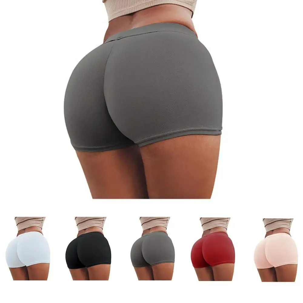 Sexy Shorts Women Sports Wear Fitness Short Pants Skinny Female Push Up Gym Clothing Solid Color Elastic Breathable