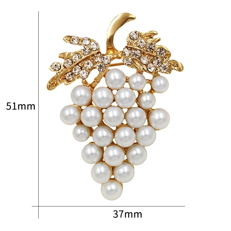 baiduqiandu Simulated Pearl Grape Brooches for Women Dress Clothes Pins Jewelry Accessories