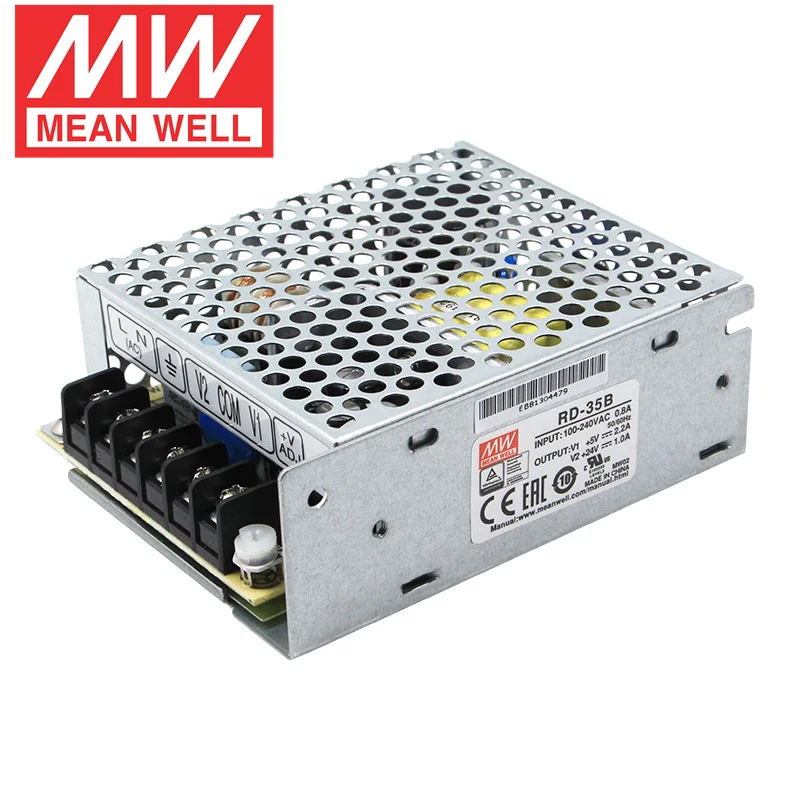 

MEAN WELL RD-35B 35w Dual Output Power Supply AC to DC 5V 4A 12V 24V Meanwell Switching Power Supply Unit Replaced NED-35B/D-30B