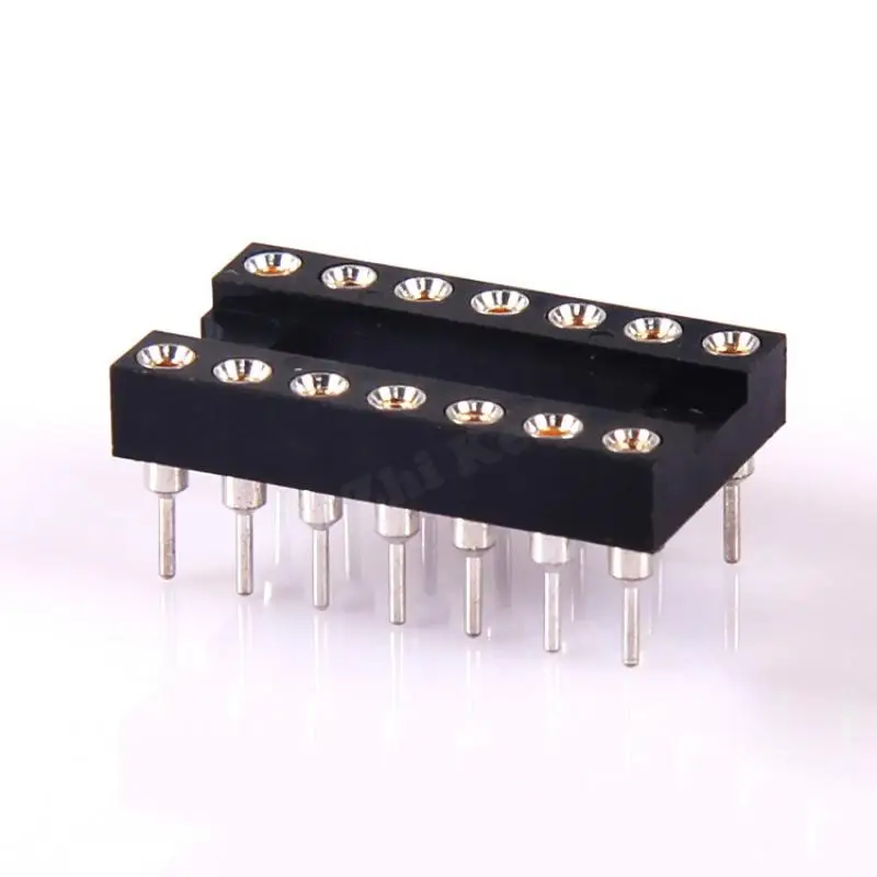 10Pcs DIP14 Ronde Gat 14 Pins 2.54Mm Dip Ic Sockets 14 Pin 2.54 Adapter Solder Type Ic Connector