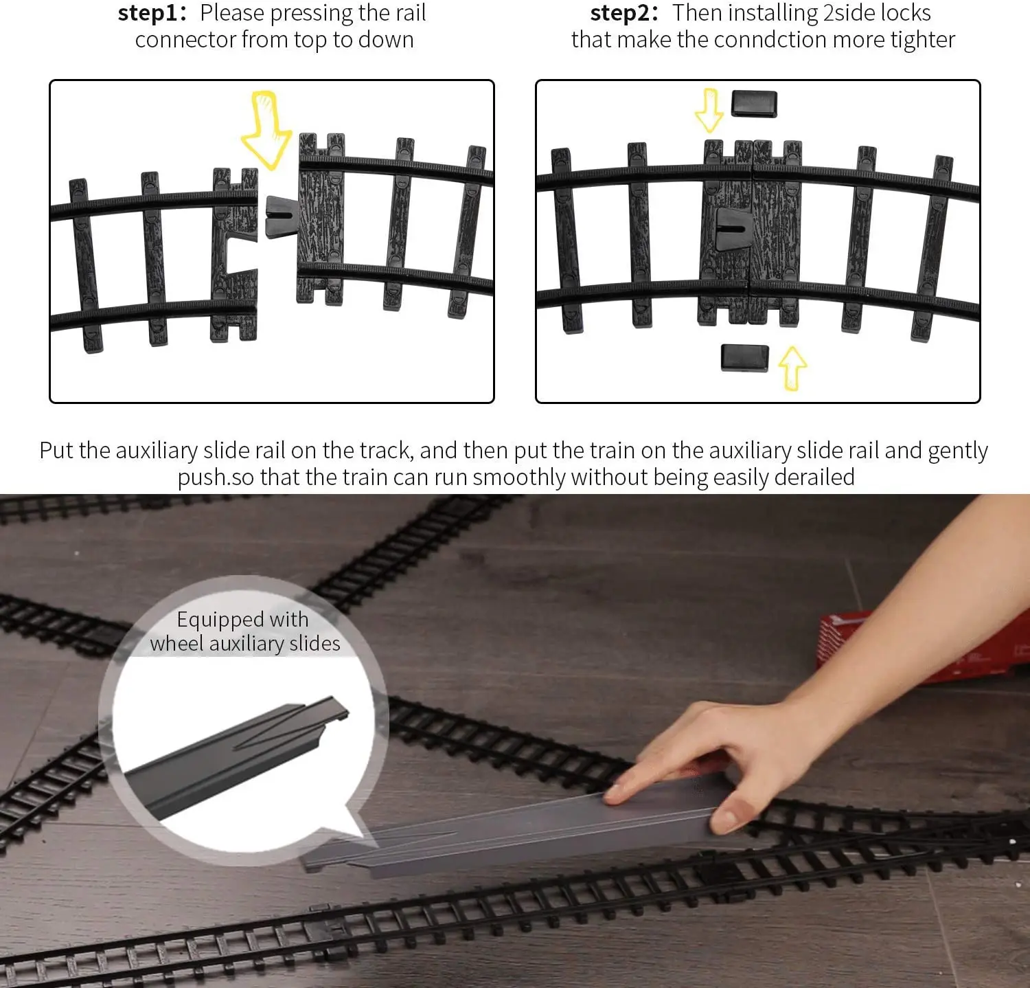 Simulation Electric Track Train Set Metal Alloy Train Classical Model Toy High-Speed Rail Train With Smokes/ Lights / Sound
